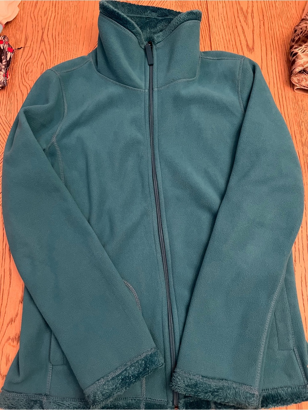 Calvin Klein Teal Women's Full-Zip Fleece Jacket size Med